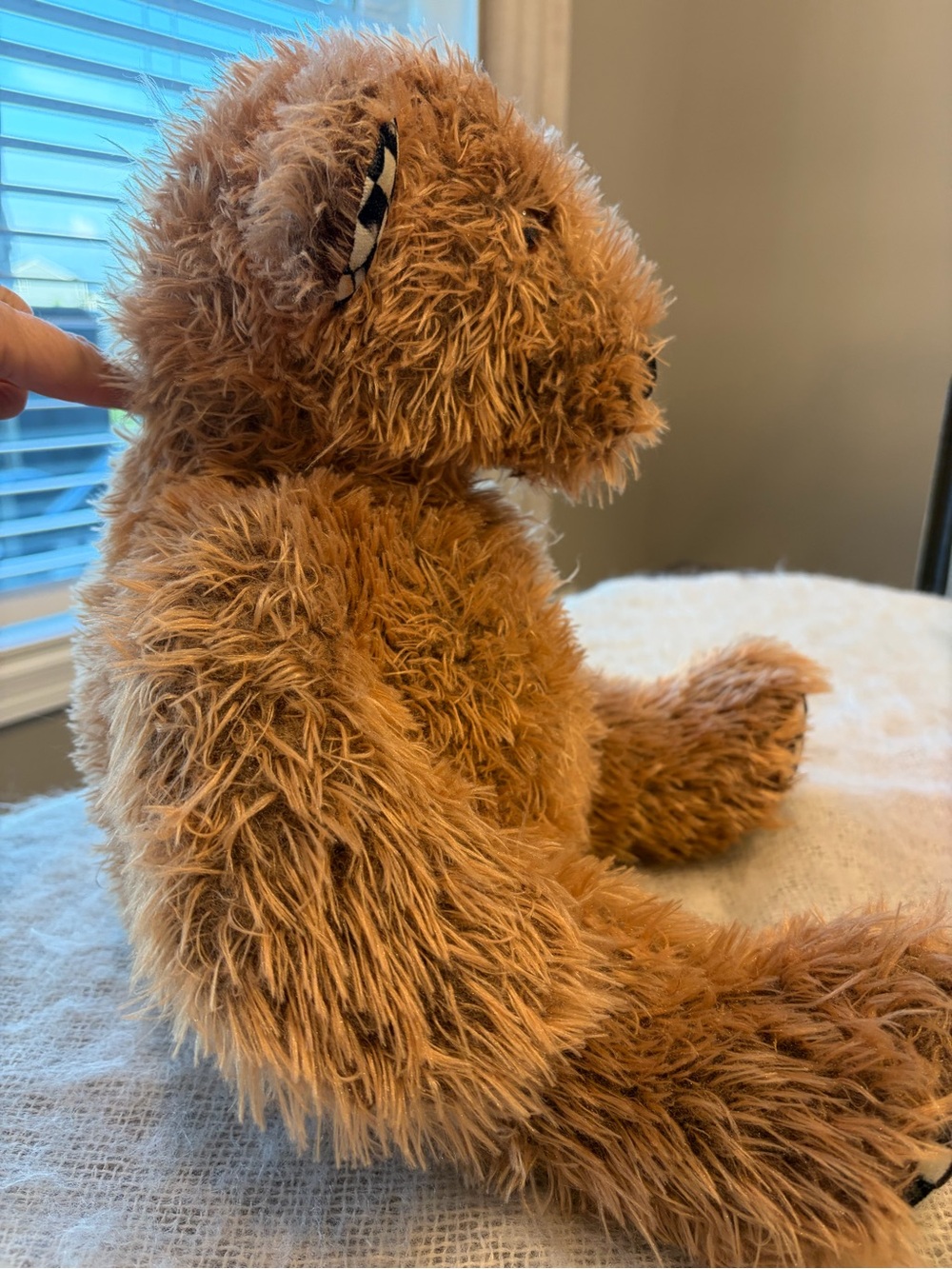 MacKenzie Childs Mac the Teddy Bear courtly check trim 17” - Picture 8 of 9
